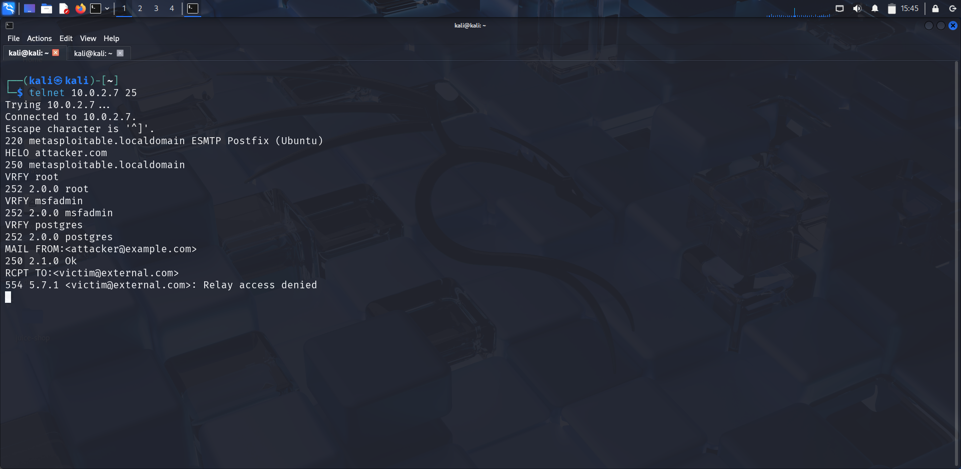 SMTP User Enumeration